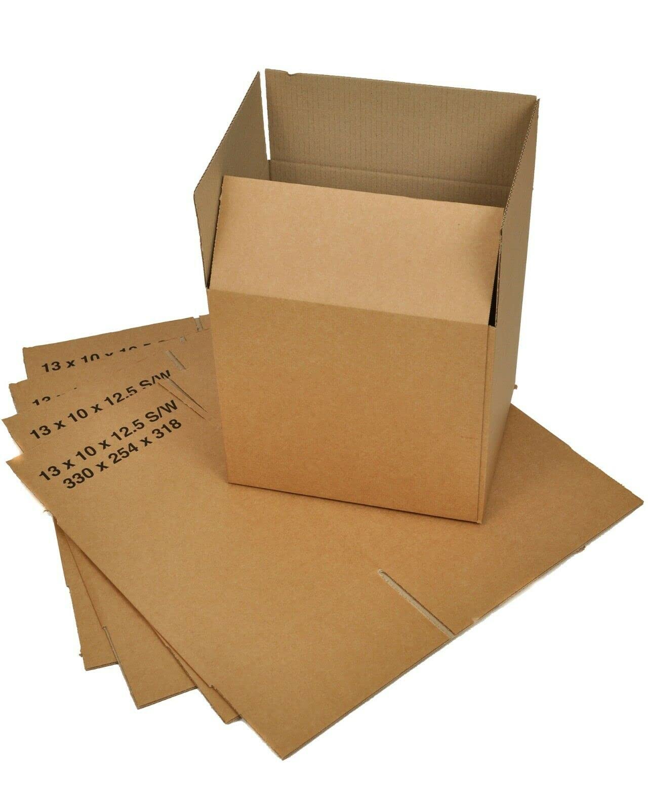 Cardboard Boxes Single Wall - 13" x 10" x 12" 330mm x 254mm x 318mm - Pack of 10