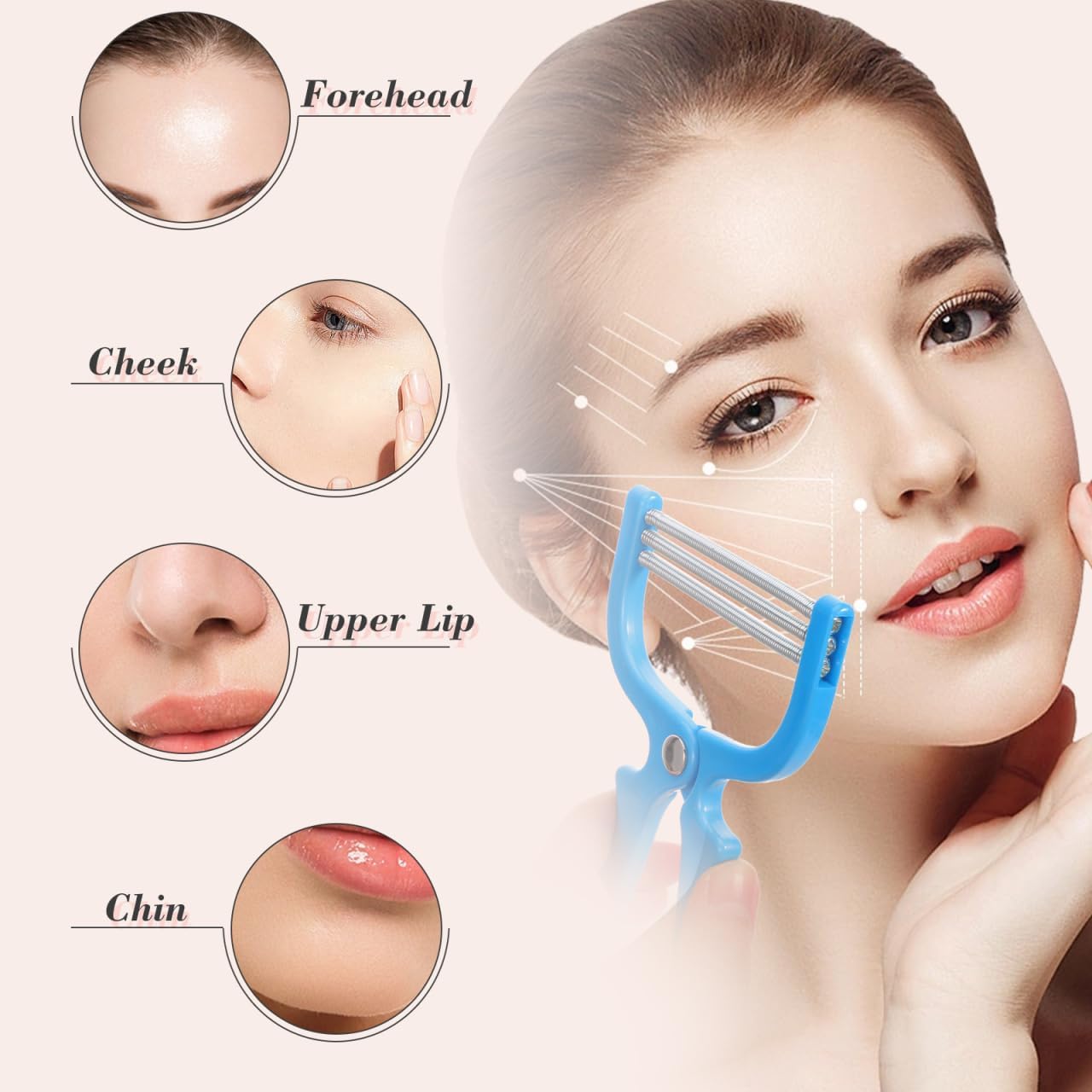 Portable Facial Hair Remover for Women Facial Threader Spring Face Epilator