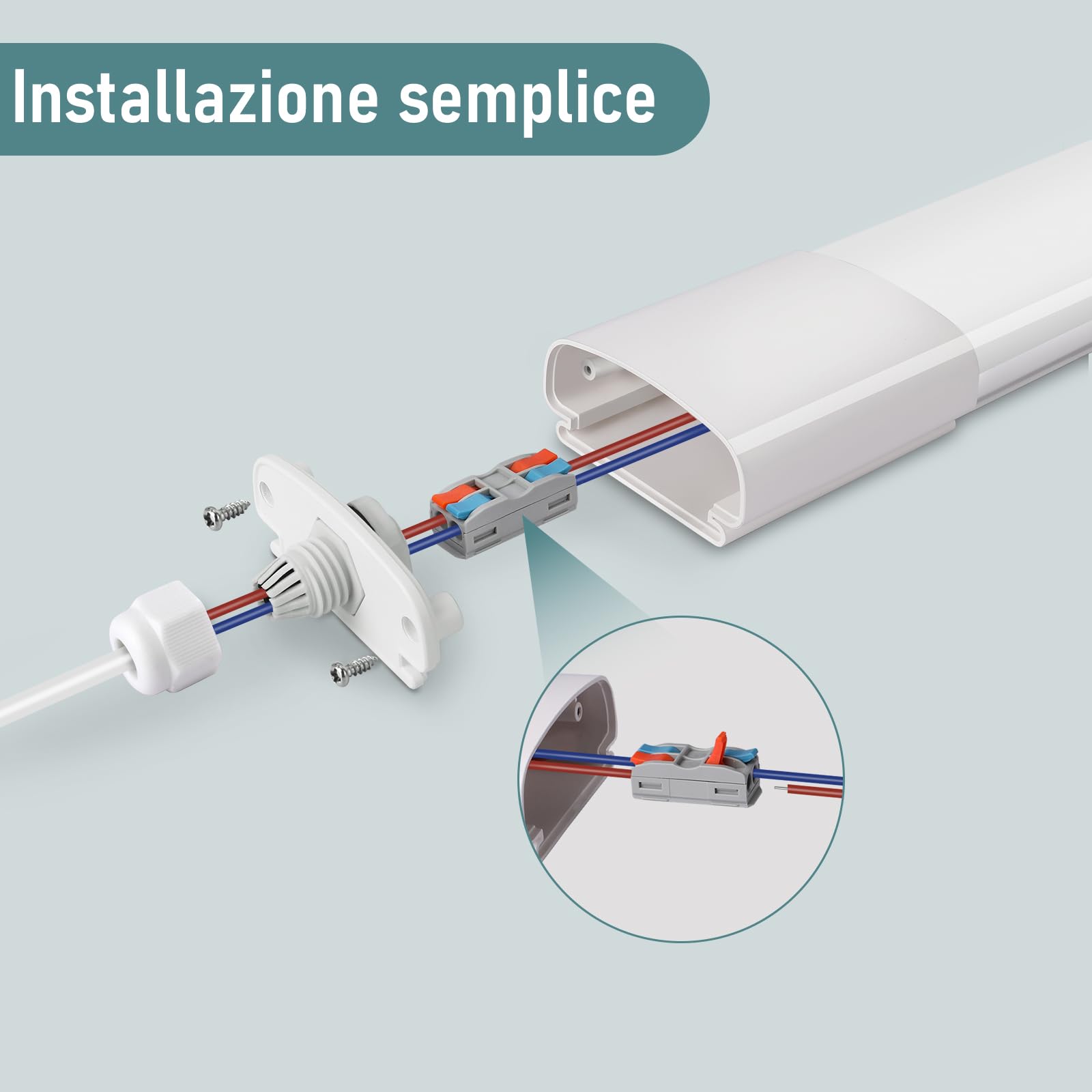 Confezione da 2 lampade a LED per ambienti umidi, 120 cm