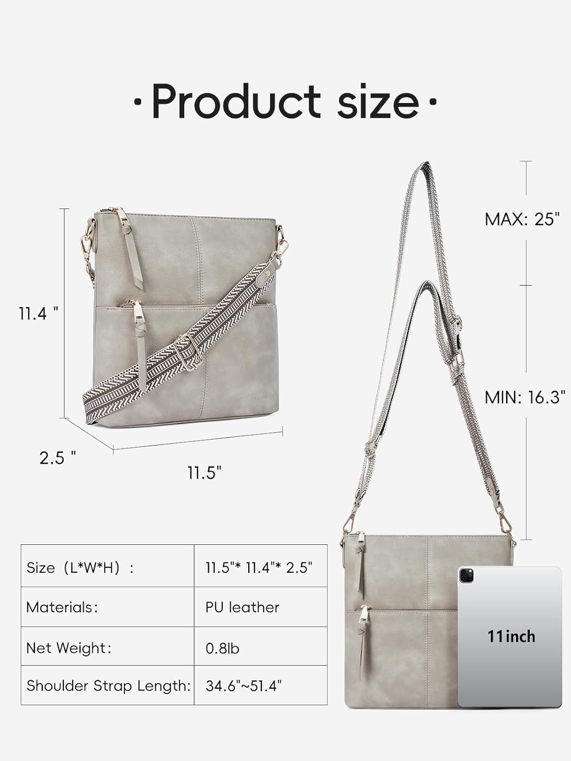 WESTBRONCO Crossbody Purses for Women Medium Shoulder Bag Vegan Leather Handbags with Guitar Strap | Medium, with Guitar Strap - Image 4