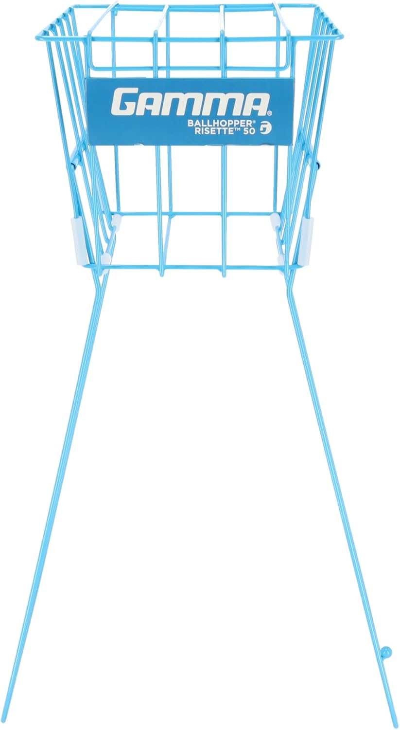 Gamma Sports BallHopper, Brute 325, Hoppette 50, Hi Rise 75, & Pro 90, Tennis Ball Hoppers & Carts, Easy Pick Up, Carrying & Storage, Durable, Pickleball, Padel 50 Risette 50 Blue