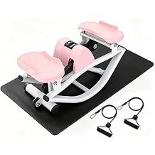 Rock Stepper Exercise Machine   No Assembly Side Stepper for Home Gym, Quiet Step Machine with Resistance Bands, Low-Impact Glute Trainer, 113kg/250lbs