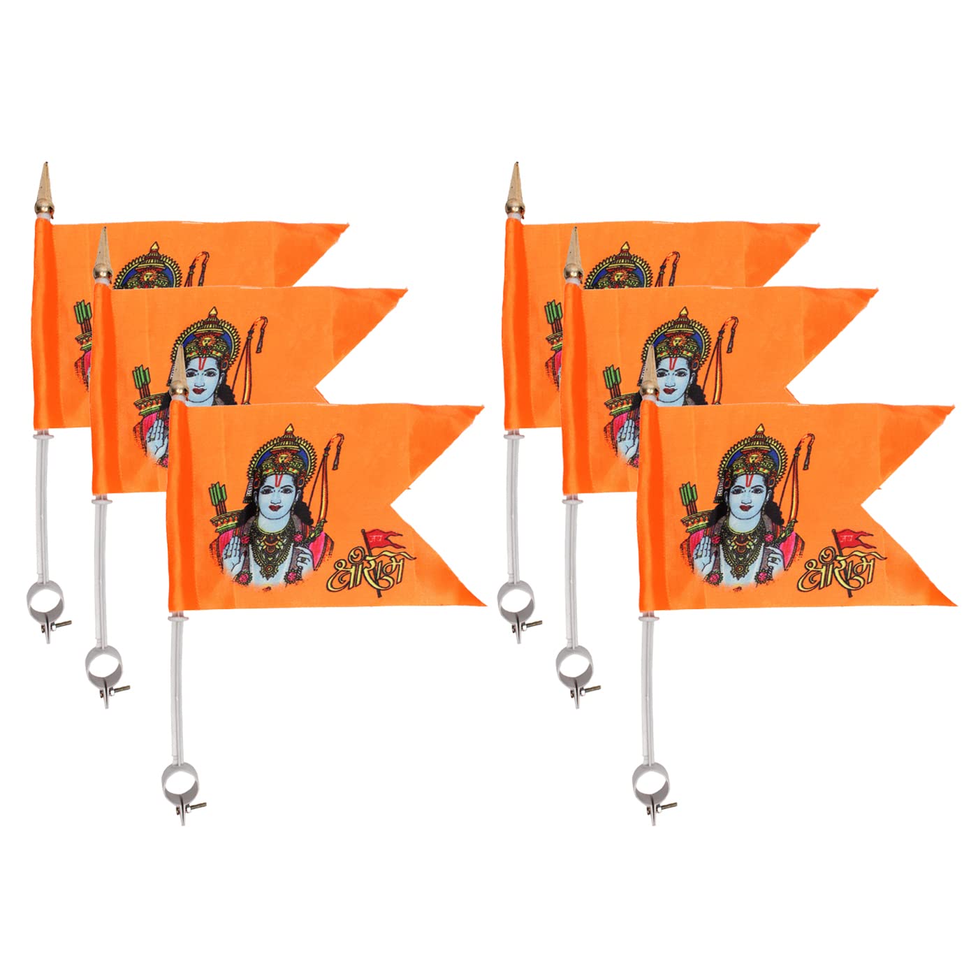 RAAYA Jai Shree Ram Ji Flag Ram Mandir Jhanda For Bike Triangle Flag Without Stick Mandir Events Flag for Outdoor - (flag set 6) (B0CSK2RRVV) Amazon Price History, Amazon Price Tracker