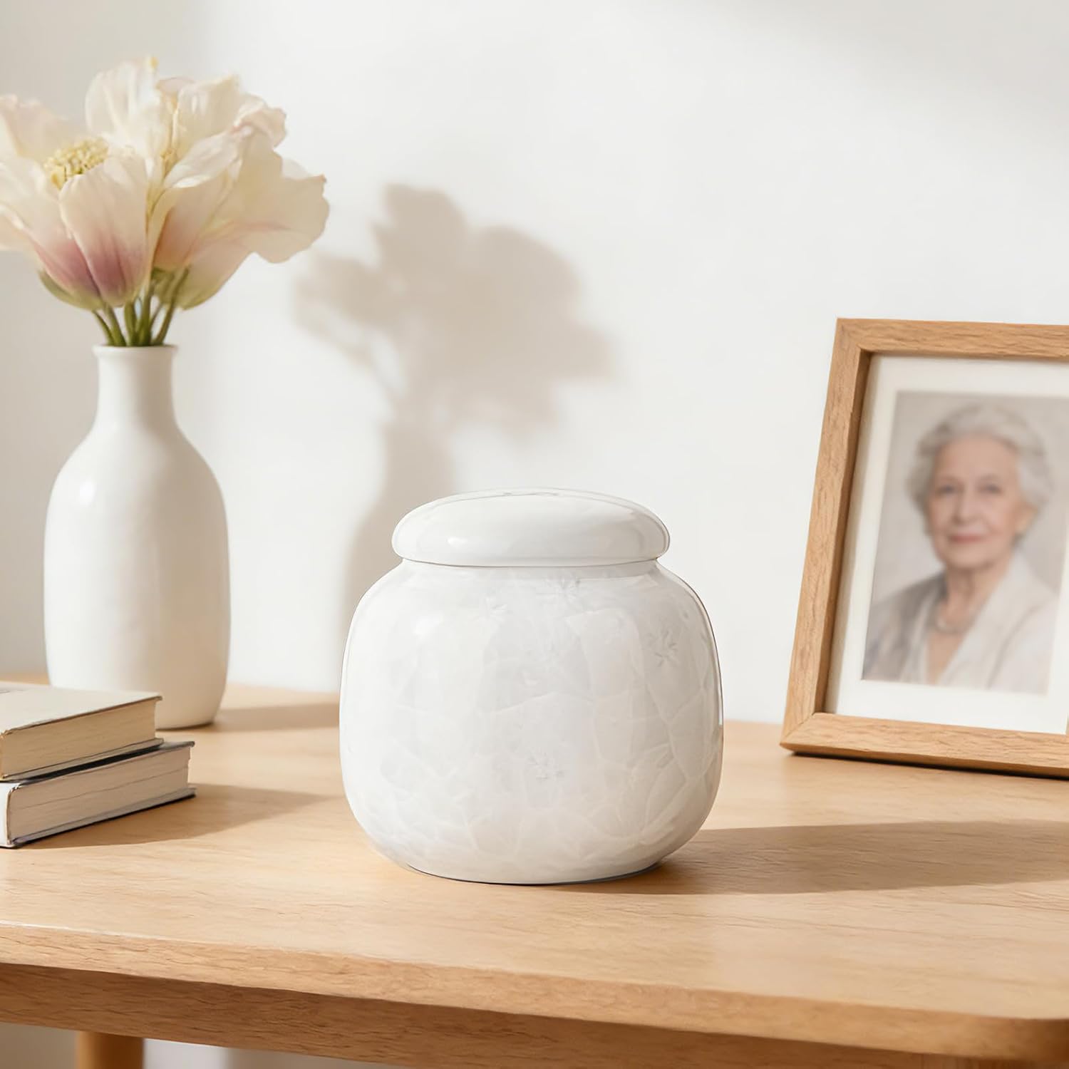 Small Urns for Human Ashes Keepsake Ceramic Mini Cremation Urns for Ashes Adult Female Handcrafted Decorative Urn for Women, Memorial, Burial, Home Display - Image 7