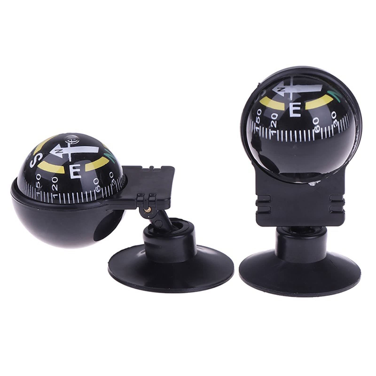 JINGYAN Boussole 1 pièce Rotation à 360 degrés étanche en forme de boule avec ventouse 6,1 x 3,2 cm