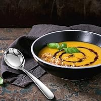 Vista 9 de KEAWELL Cucharas de sopa premium de 7.3 pulgadas con mango de gancho, juego de 4, acero inoxidable 18/10, cuenco hondo, perfectas para ramen, pho