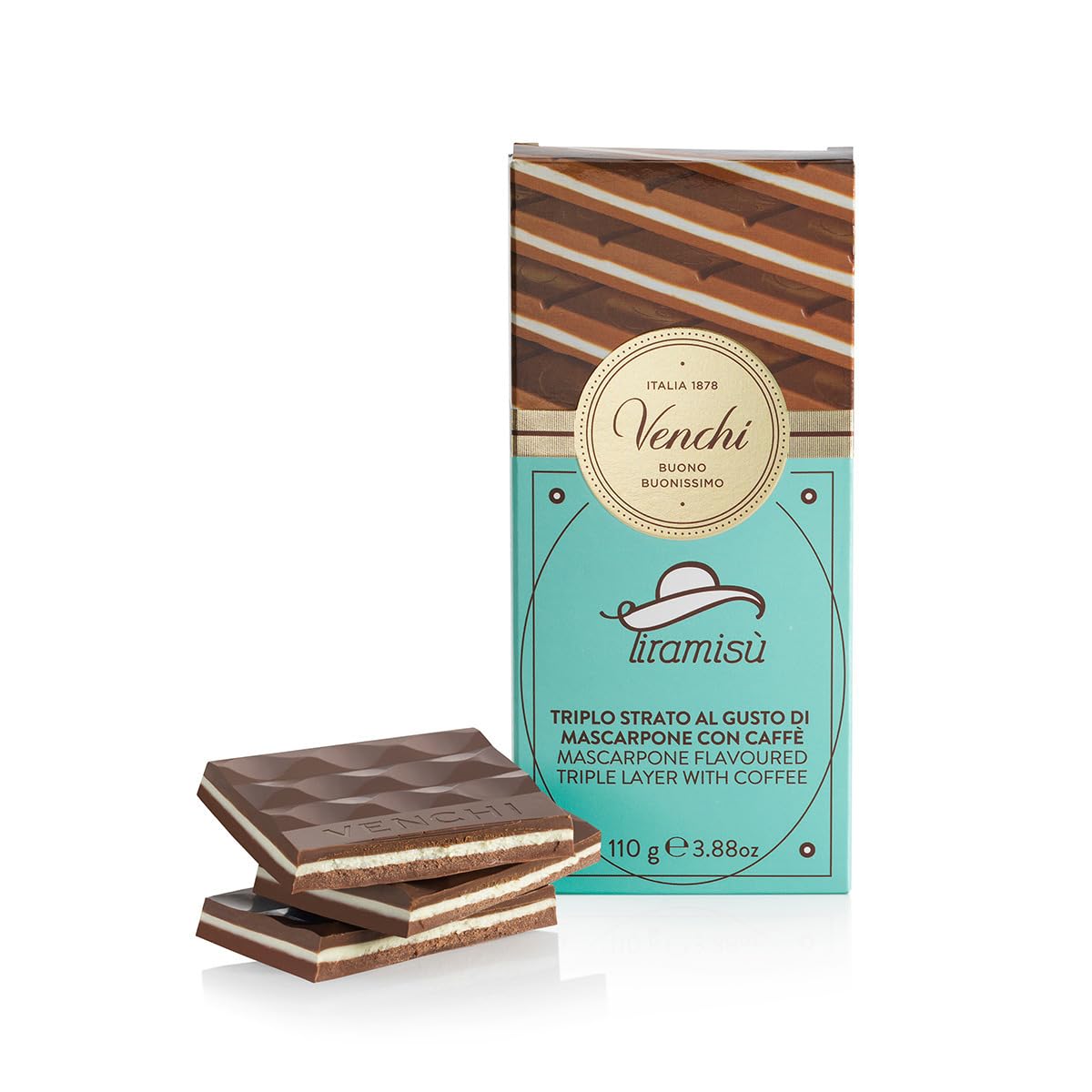 Venchi - Tavoletta di Cioccolato Tiramisù, 110 g - Senza Glutine