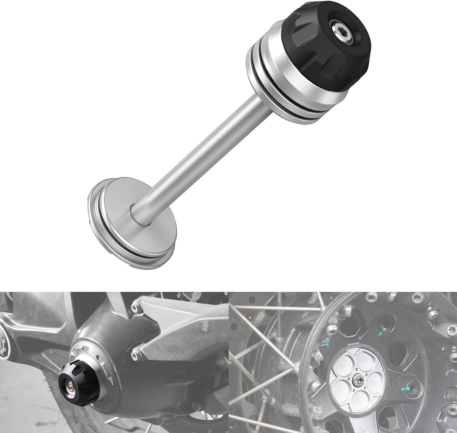 NICECNC Sliver Rear Axle Fork Wheel Protection Crash Compatible with BMW R1250GS 2019-2023 BMW R1250GS Adventure 2019-2024 See Fitment