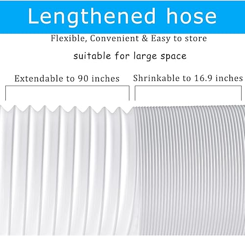 Miniatura 3 de Manguera de aire acondicionado portátil, manguera de ventilación de escape portátil con diámetro de 5.9 pulgadas, rosca en sentido antihorario, 90