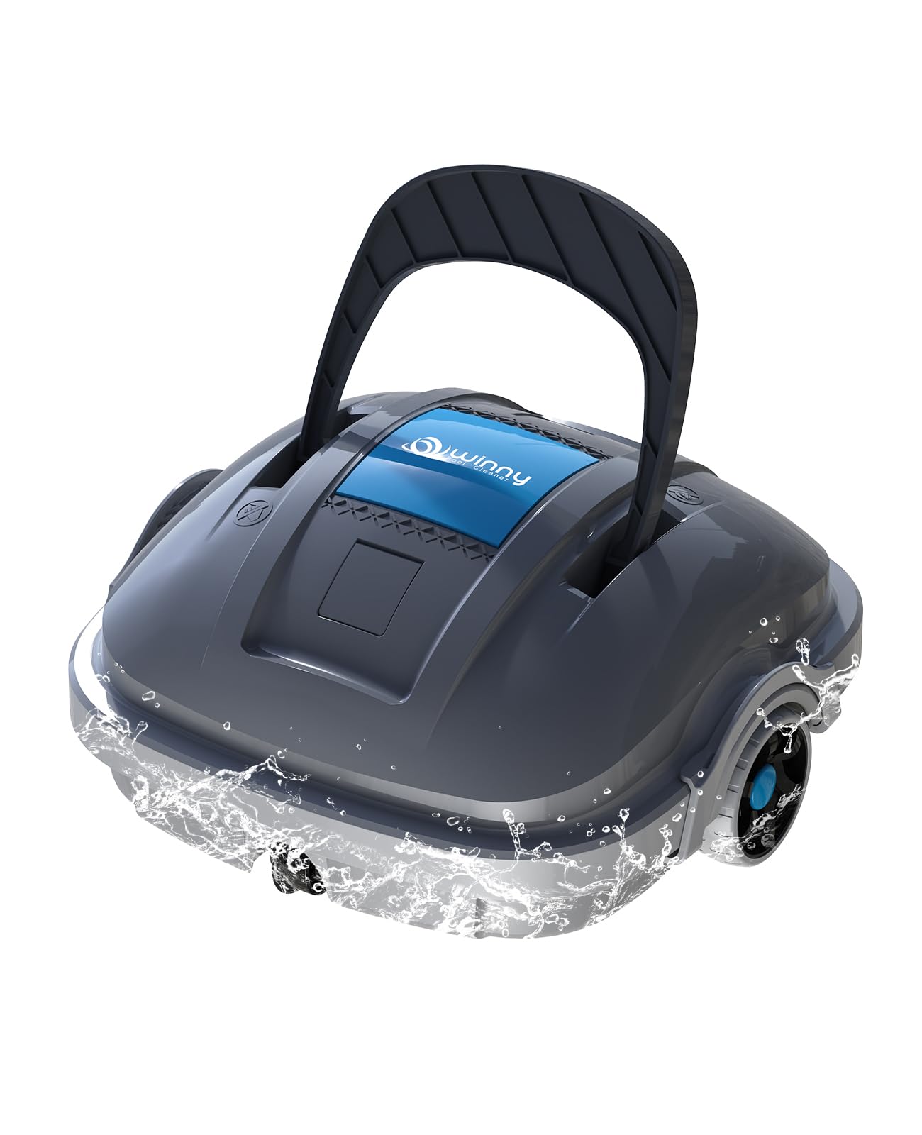 WINNY POOL CLEANER Winny 200 MAX Automatic Pool Cleaner Robot, 100 min Autonomy, Cordless Pool Cleaner, Auto Parking, 180 µm, for Above Ground Pools 80 m2-Dark Grey