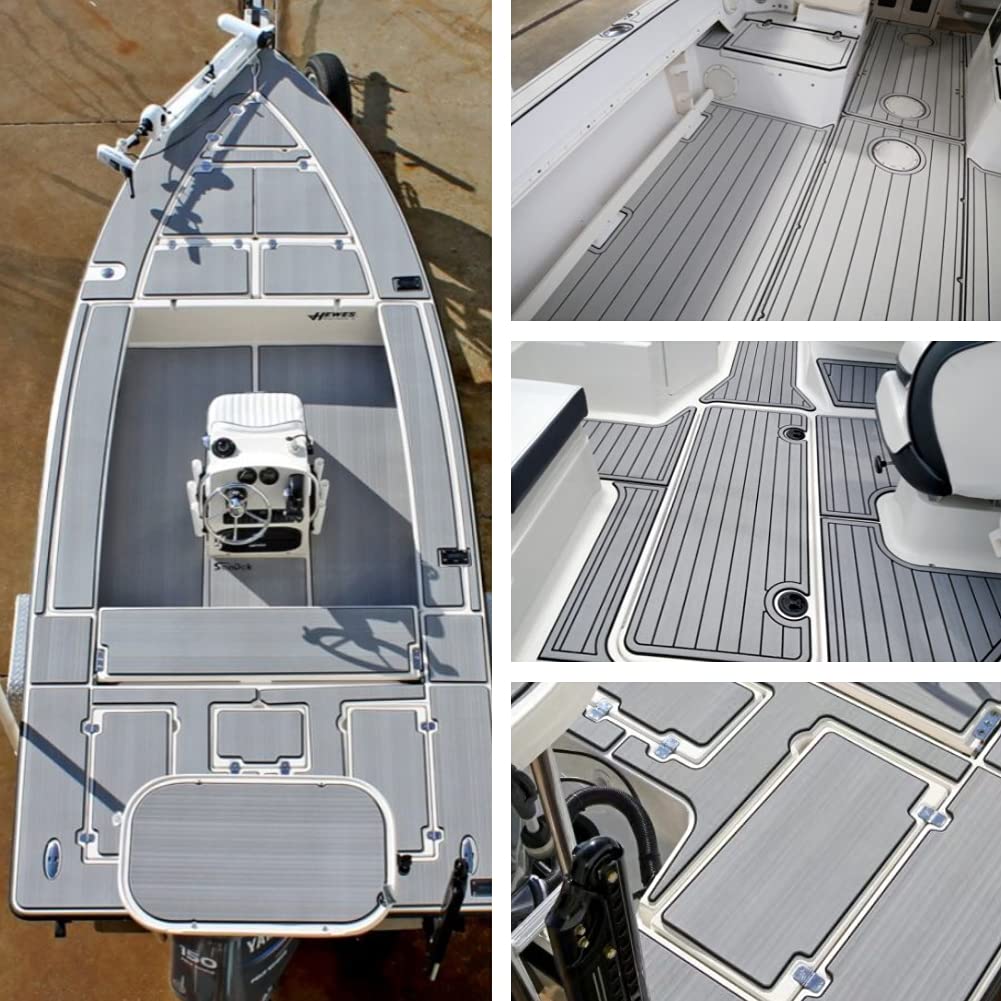 Schaum Teak Bodenbelag Fußboden Teak Selbstklebend Matt Yacht Fit für Yacht und Wohnmobil, 240 * 90 * 0.6cm