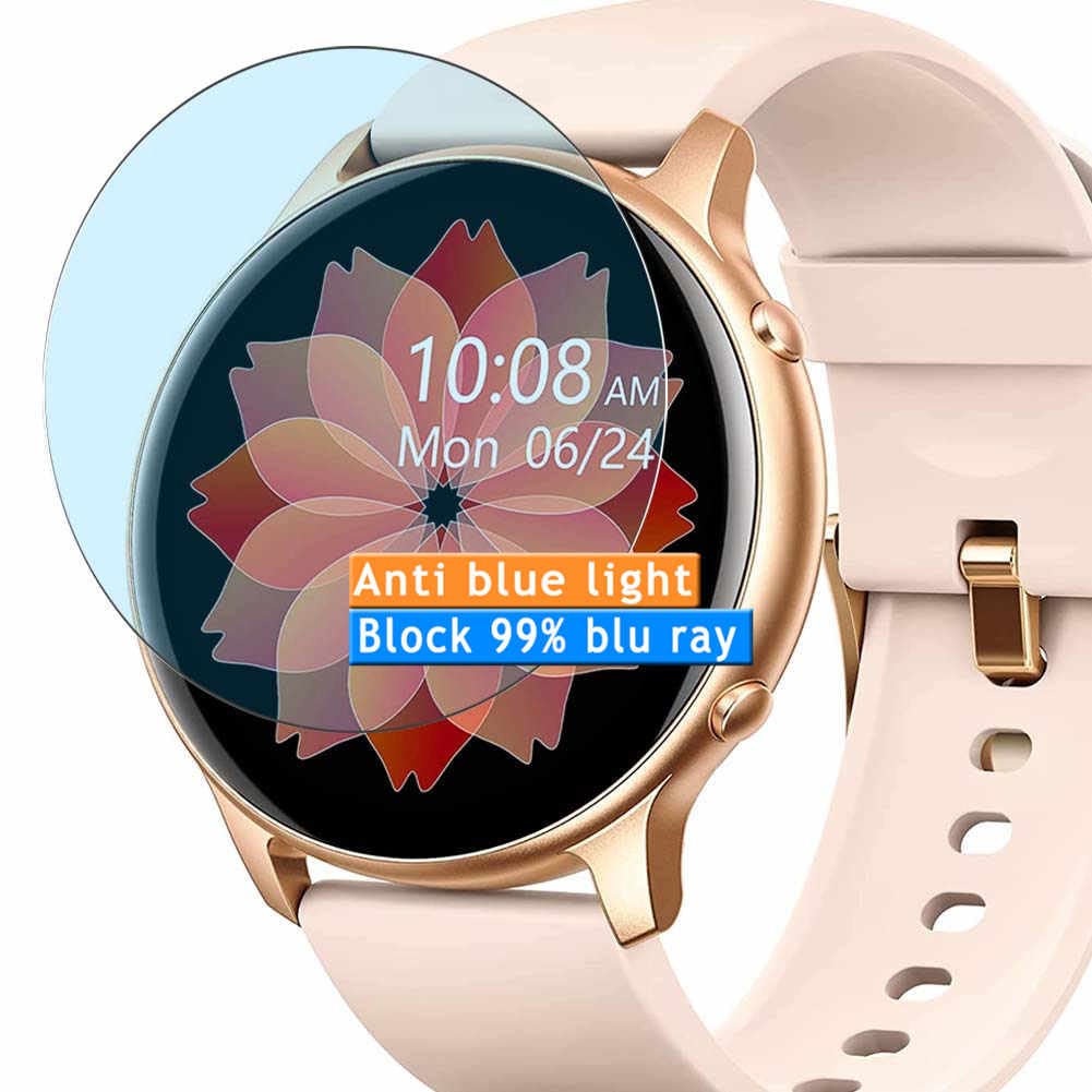 Vaxson 3-Pack Anti Blue Light Screen Protector, compatible with Stiive LCW01-B92 1.28" Smartwatch smart watch, TPU Guard Film Protectors Sticker [NOT Tempered Glass] New