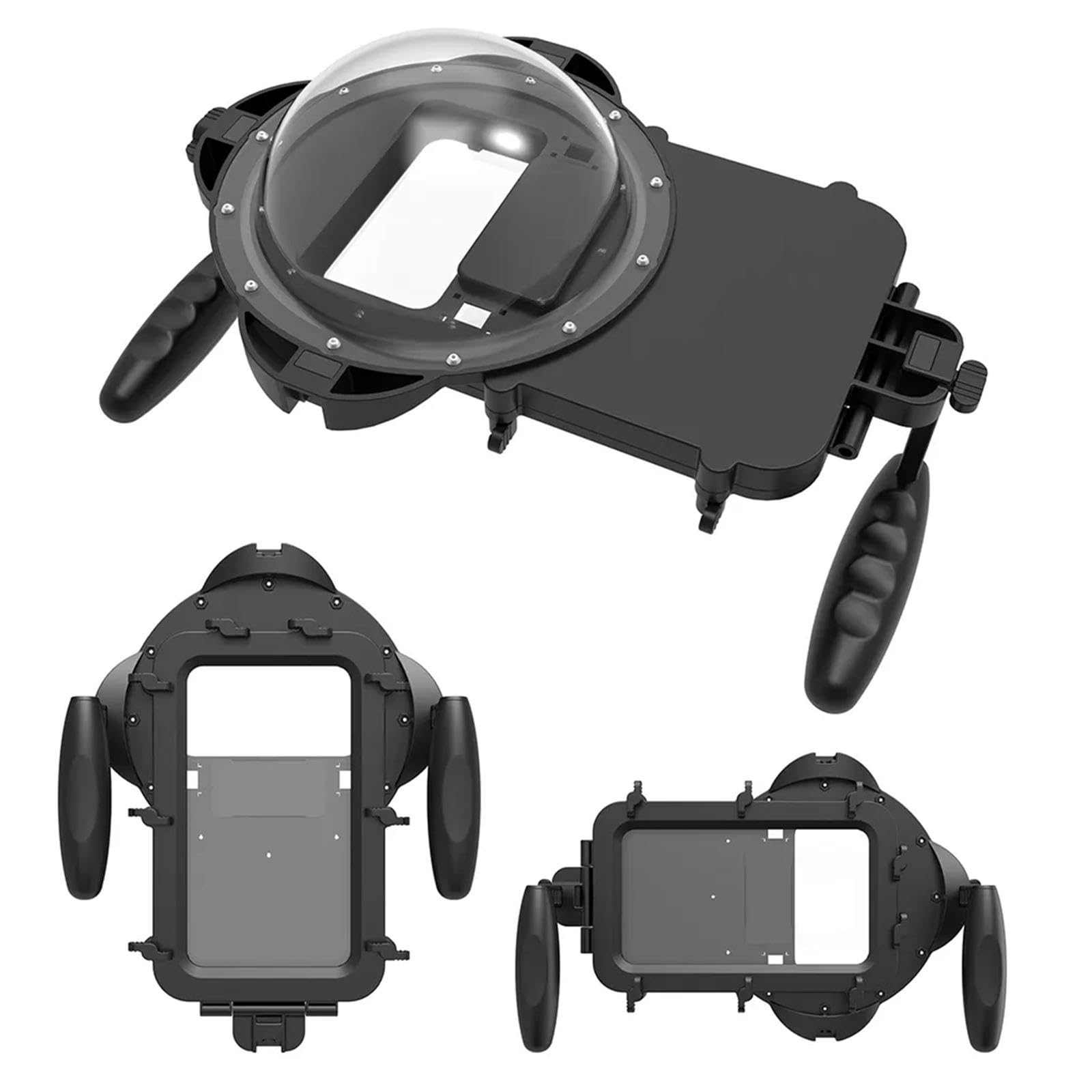 Funda para Teléfono de Buceo, Carcasa Impermeable para Smartphone, Accesorio con Agarre de Mano, Color Negro.
