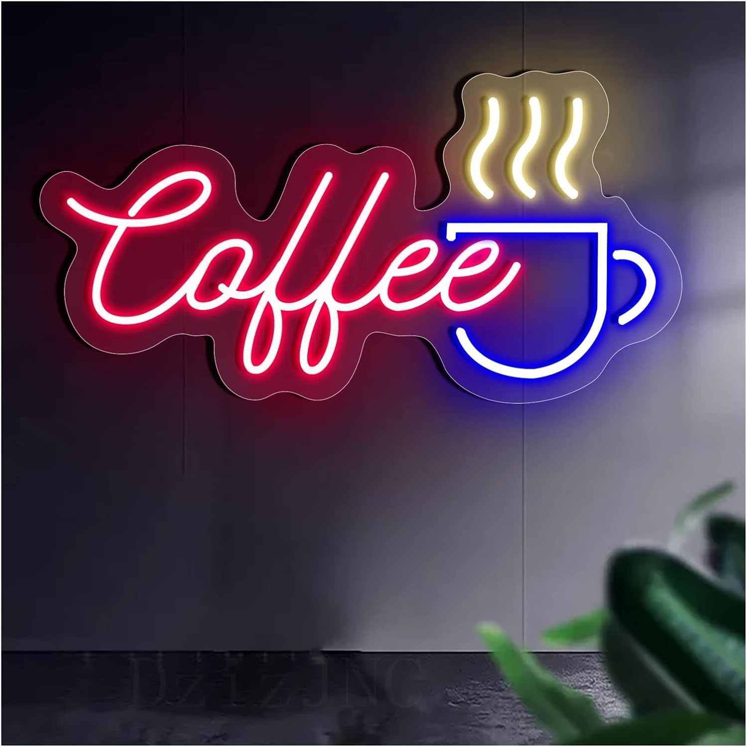 WaiDXn LED Neon Light Sign Coffee Neon Signs Lights,Handmade Led Neon Sign for Coffee Bar Home Room Store Wall Decoration(56x31cm)