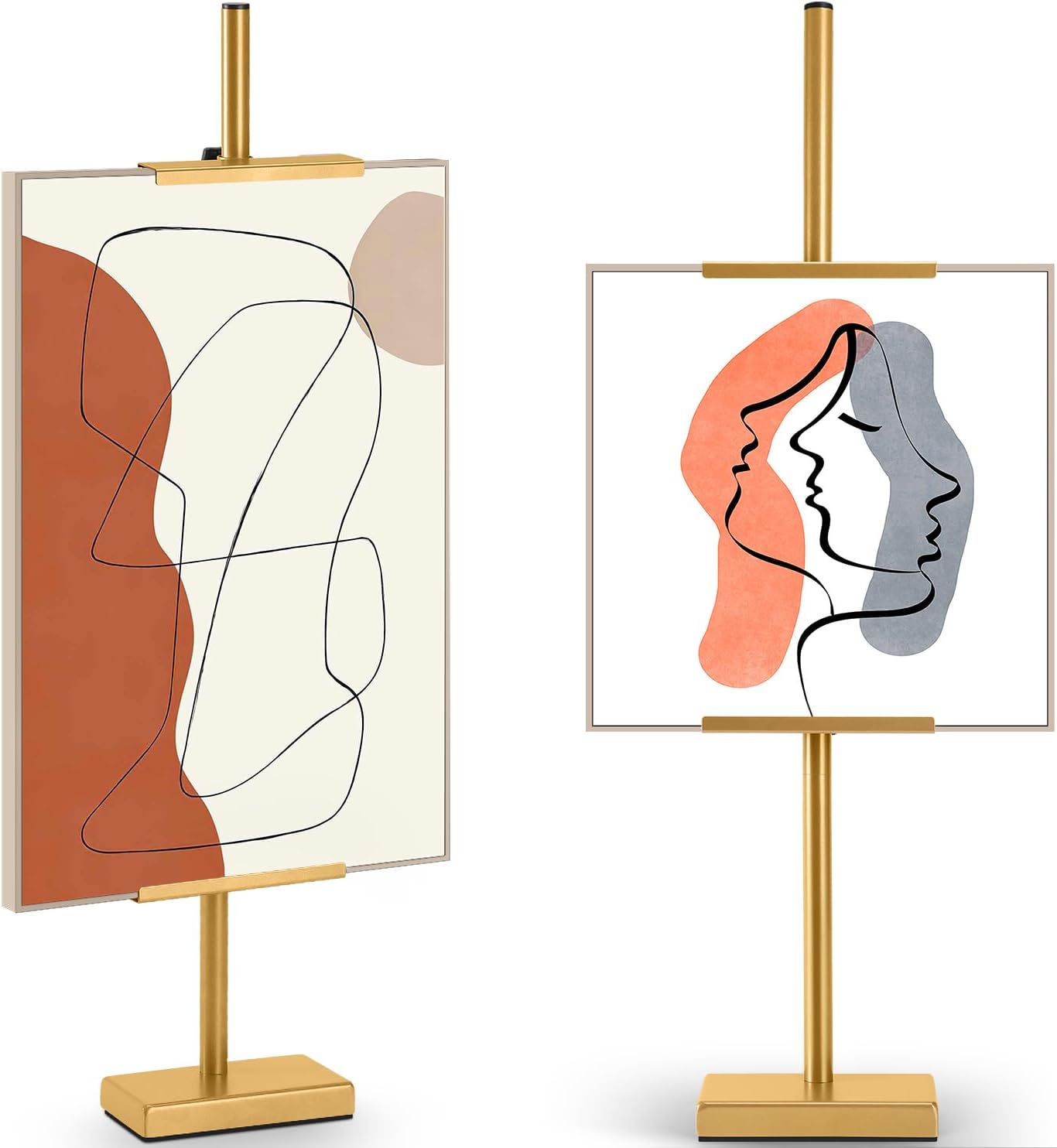 Adjustable Tabletop Easel Stand, Picture Easels for Display up to 28.5 Inches, Heavy Duty Metal Picture Frame Holder for Artwork, Signs & Certificates Display Stand(Gold)