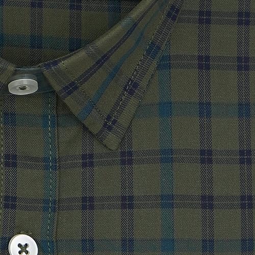 Image of GHPC 100% Cotton Checkered Half Sleeves Regular Fit Formal Shirt for Men