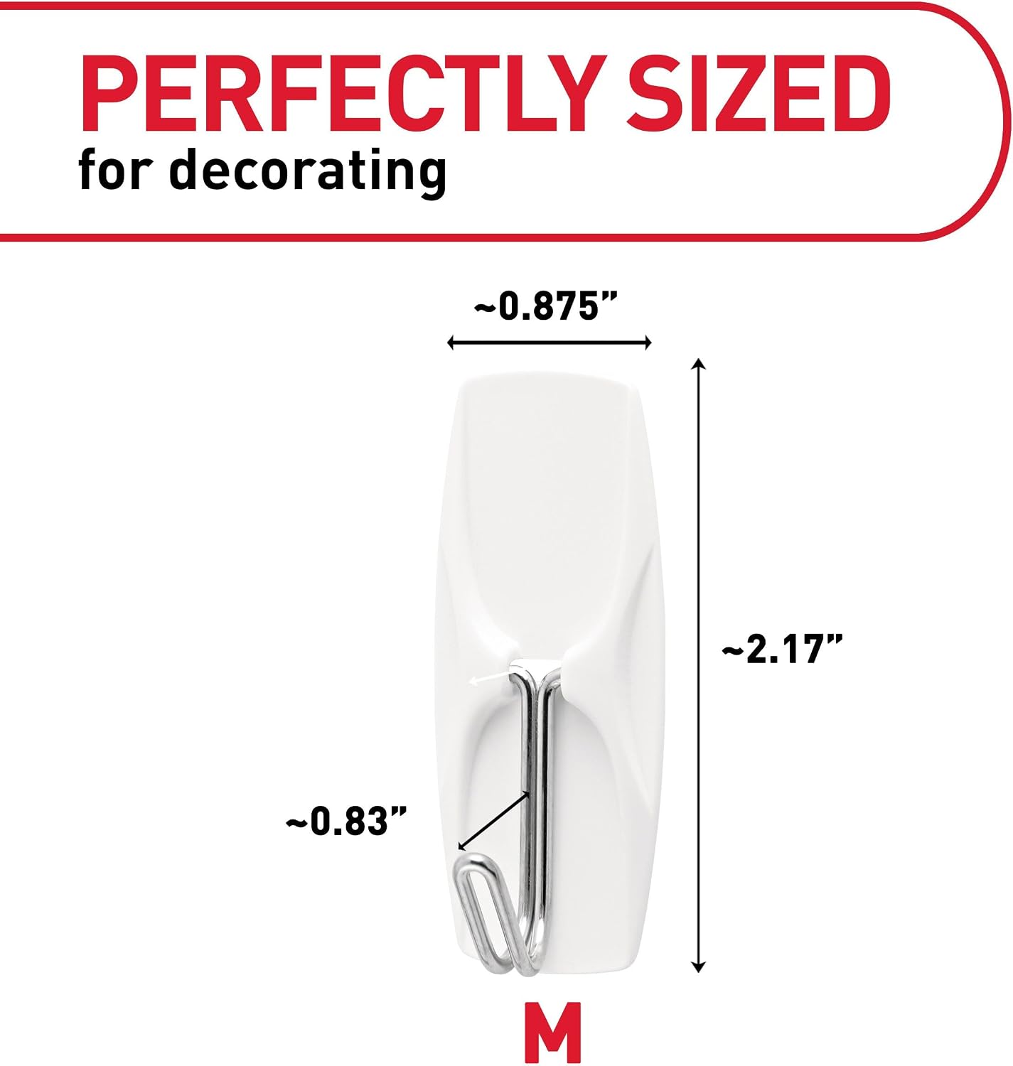 Command Medium White Wire Hooks, 7 Hooks, 8 Strips, Damage Free Hanging Wall Hooks with Adhesive Strips, No Tools Required for Hanging, Organization and Storage, Holds up to 2 lb