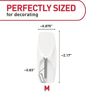 Command Medium Wire Toggle Hooks, 35 Hooks and 40 Strips, Damage-Free Hanging Wall Hook with Adhesive Strips, Adhesive Hooks for Hanging Back to School Dorm Organizers, Holds up to 2 lb