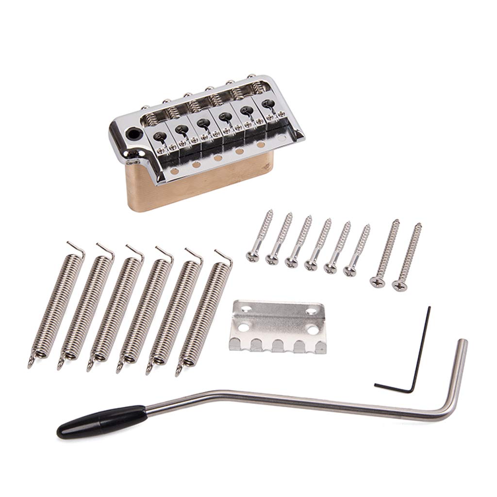Alnicov, Selletta in acciaio inossidabile con ponte in ottone con sistema tremolo, ricambio per chitarra elettrica Stratocaster ST