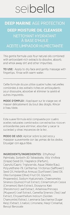 Melaleuca Sei Bella Deep Marine Deep Moisture Oil Cleanser, 5 Fl Oz