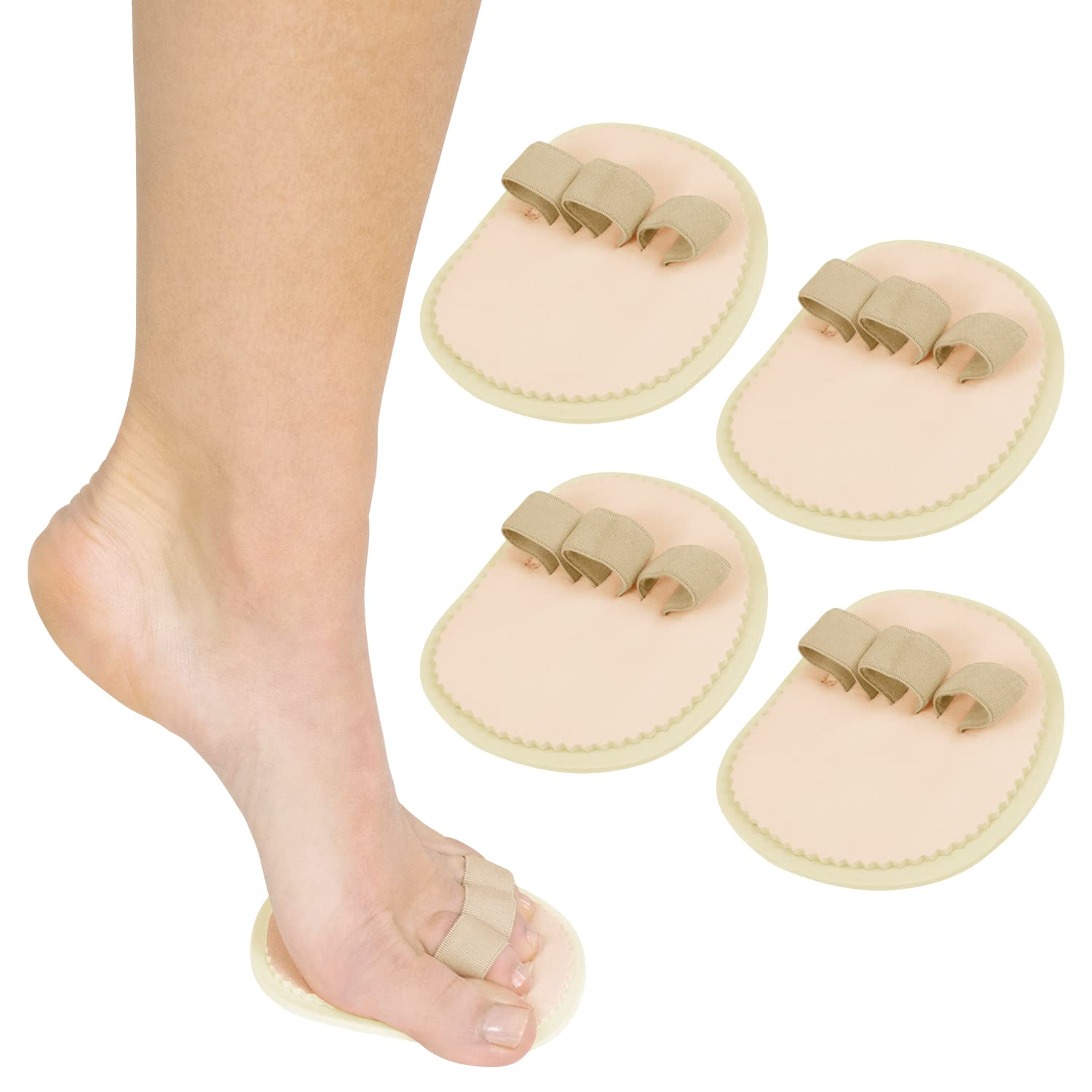 VIVEsole Toe Splint [4 PCS] - Hammer Toe Straightener - Joint Realign Cushion Brace for Claw, Curled, Crooked Toe - Metatarsal Support Loop Guard Alignment Corrector Wrap for Tendon