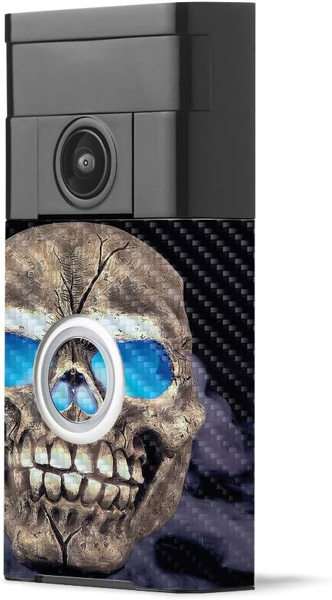MightySkins Carbon Fiber Skin for Ring Video Doorbell - Evil Clown | Protective, Durable Textured Carbon Fiber Finish | Easy to Apply, Remove, and Change Styles | Made in The USA