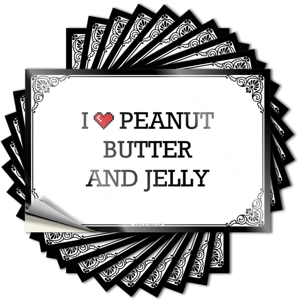 Stickers Backyard Accessories Easy Apply | I Love Peanut Butter and Jelly Positive Cover Peel and Stick(12X18CM)