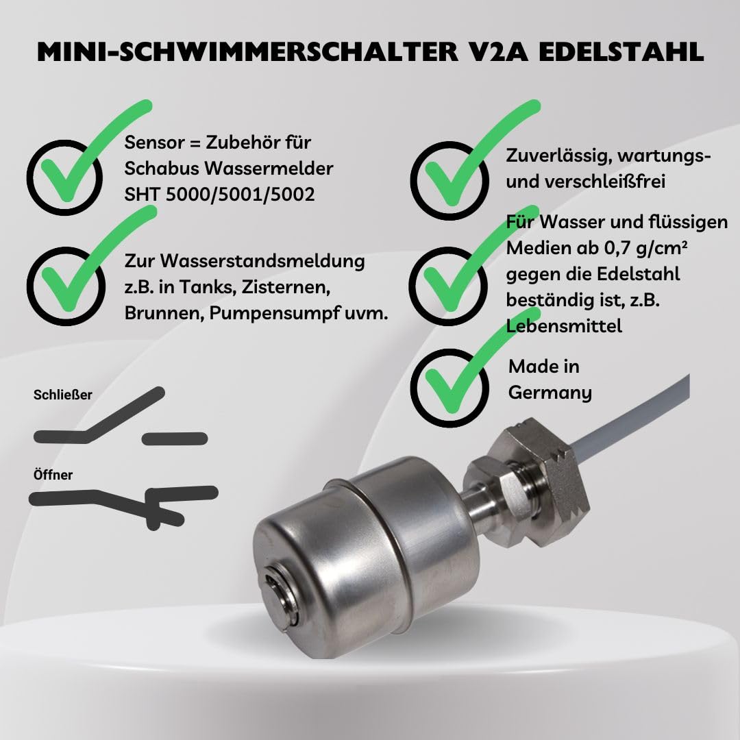 Mini-Interruptor de Flotador de Acero Inoxidable G1/8 200941