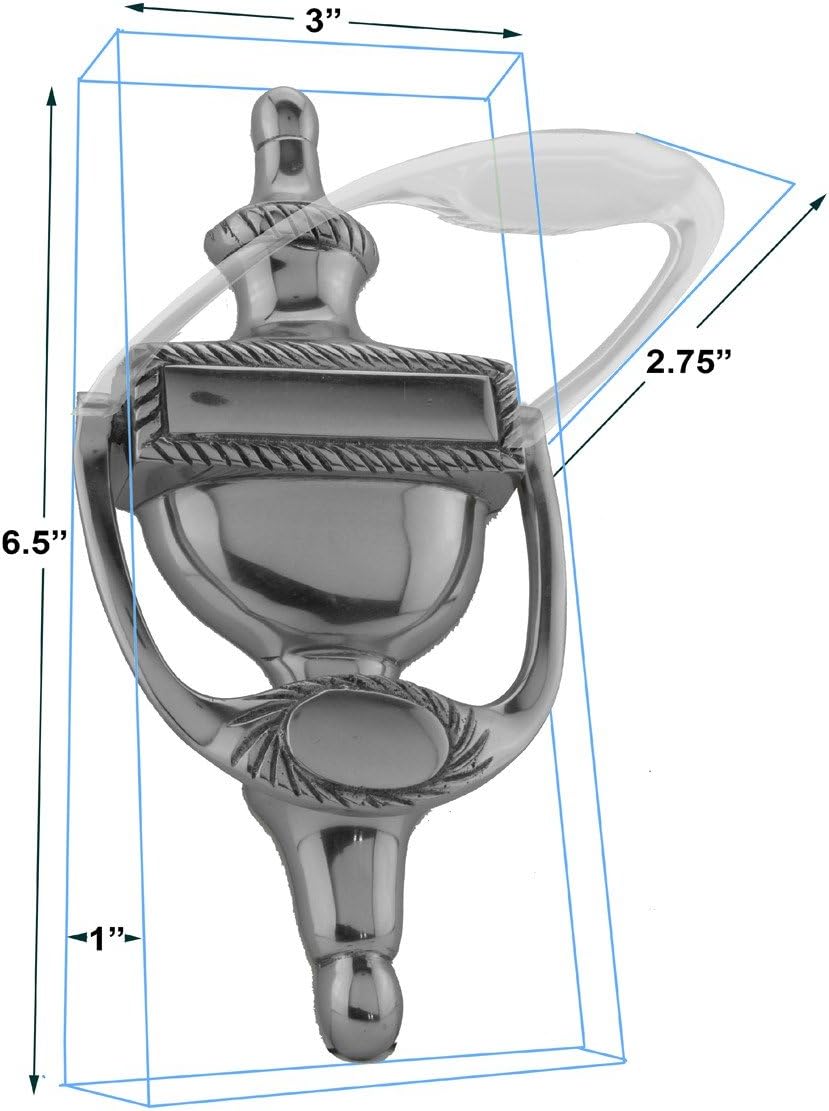 Renovators Supply Manufacturingᵀᴹ Heavy Traditional Style Door Knocker – Solid Brass Construction, Oil Rubbed Bronze Finish, 7 Inch Long with Mounting Hardware