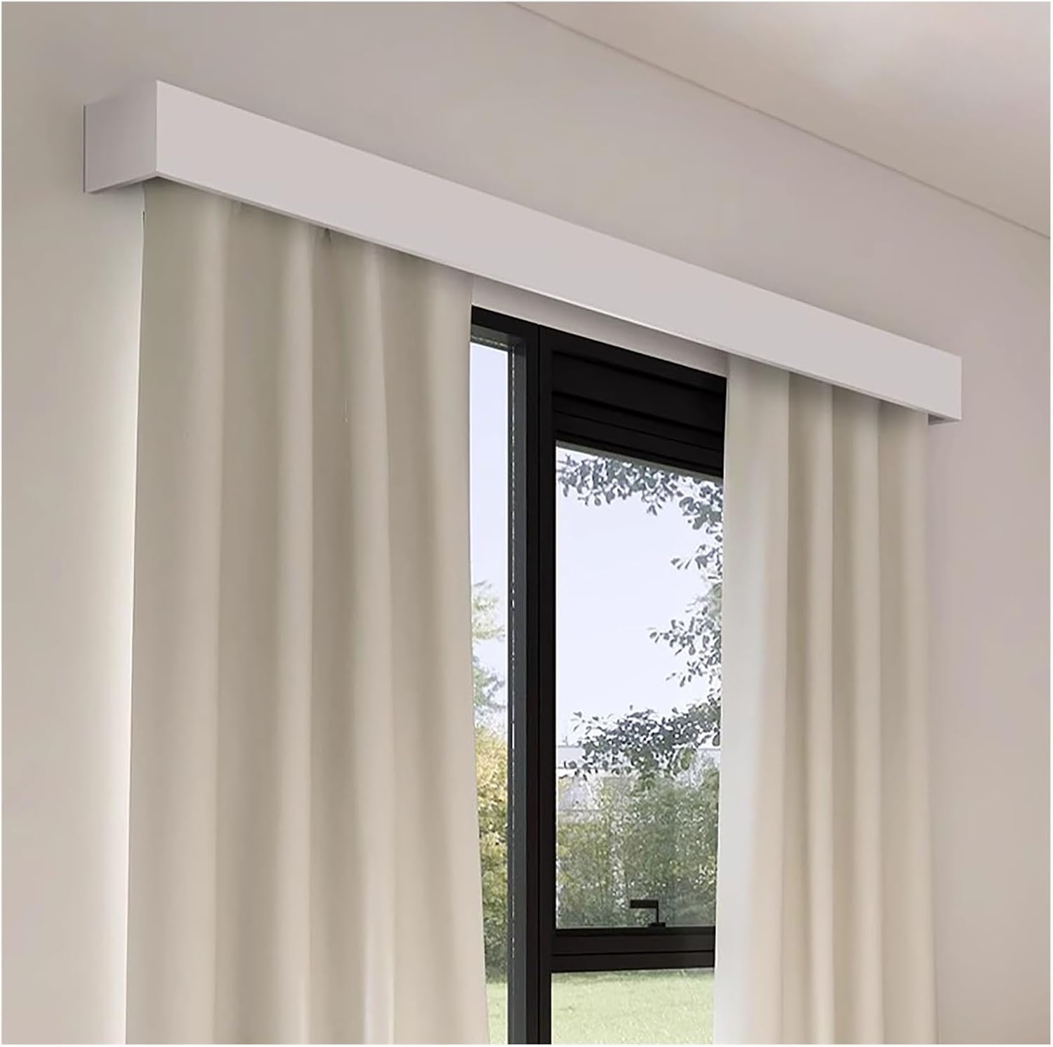 Aluminum Window Cornice Valance Frame with Tracks - 2.1m/6.9ft Wall Mount for Curtains, Roller Blinds & Venetian Blinds - Extra Long Decorative Window Treatment