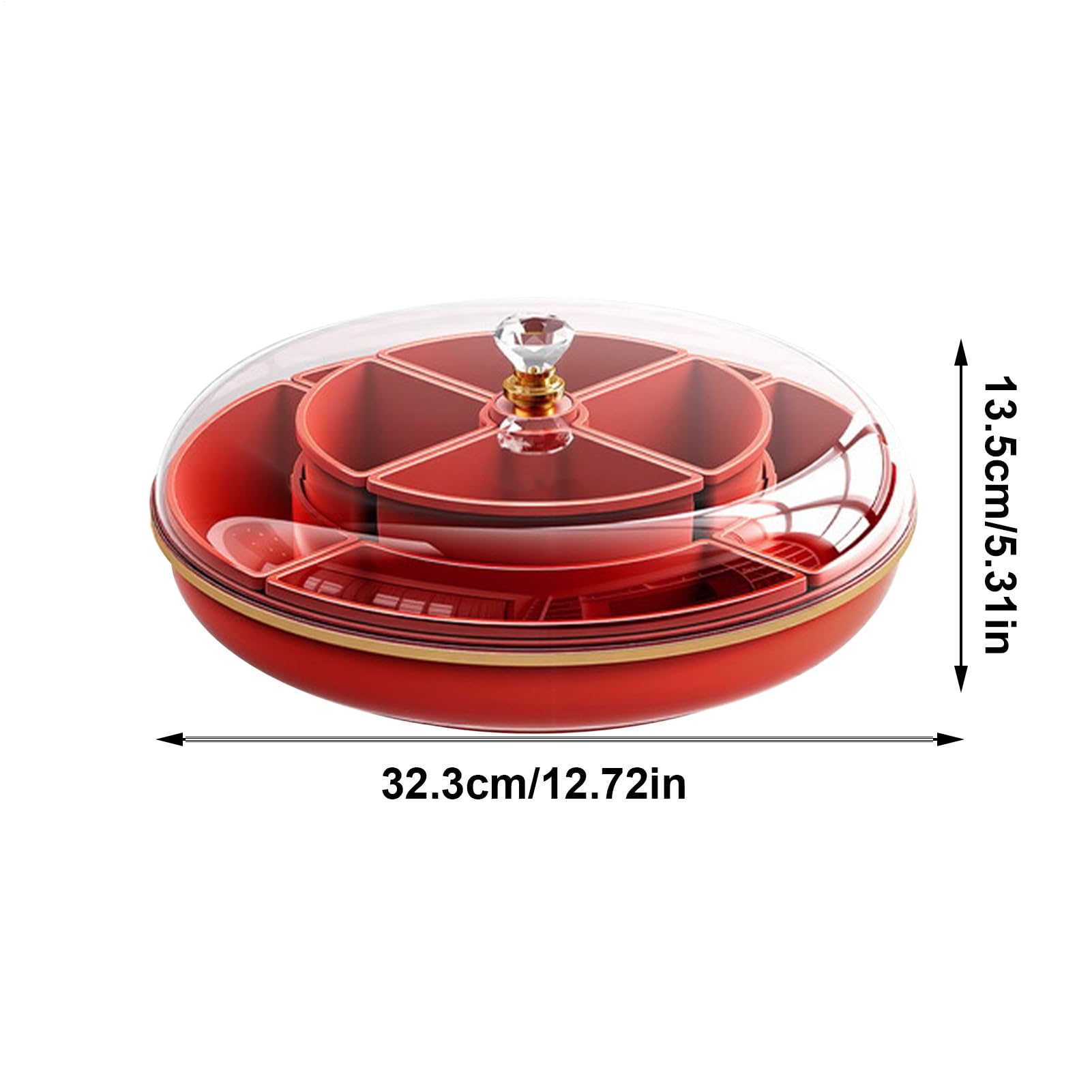 Bandeja Para Snacks para Almacenamiento Hermética Transparente con Doble | Bandeja De Servir Snacks De Doble Capa Transparente Y Hermética Para Nueces, Dulces, Cocina, Viaje, , Picnic, y