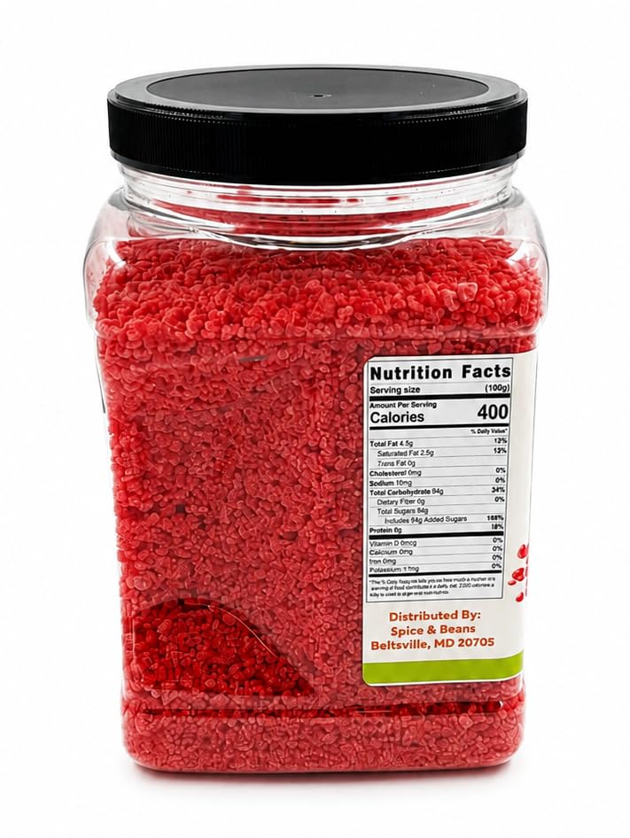 Image of Strawberry Candy Crunch 2.5 lb | Dessert Topping & Decoration for Ice Cream, Sundaes, Cakes, Cupcakes, Milkshakes & Frozen Yogurt | Bulk Resealable Bottle | Dasher's Spice & Beans