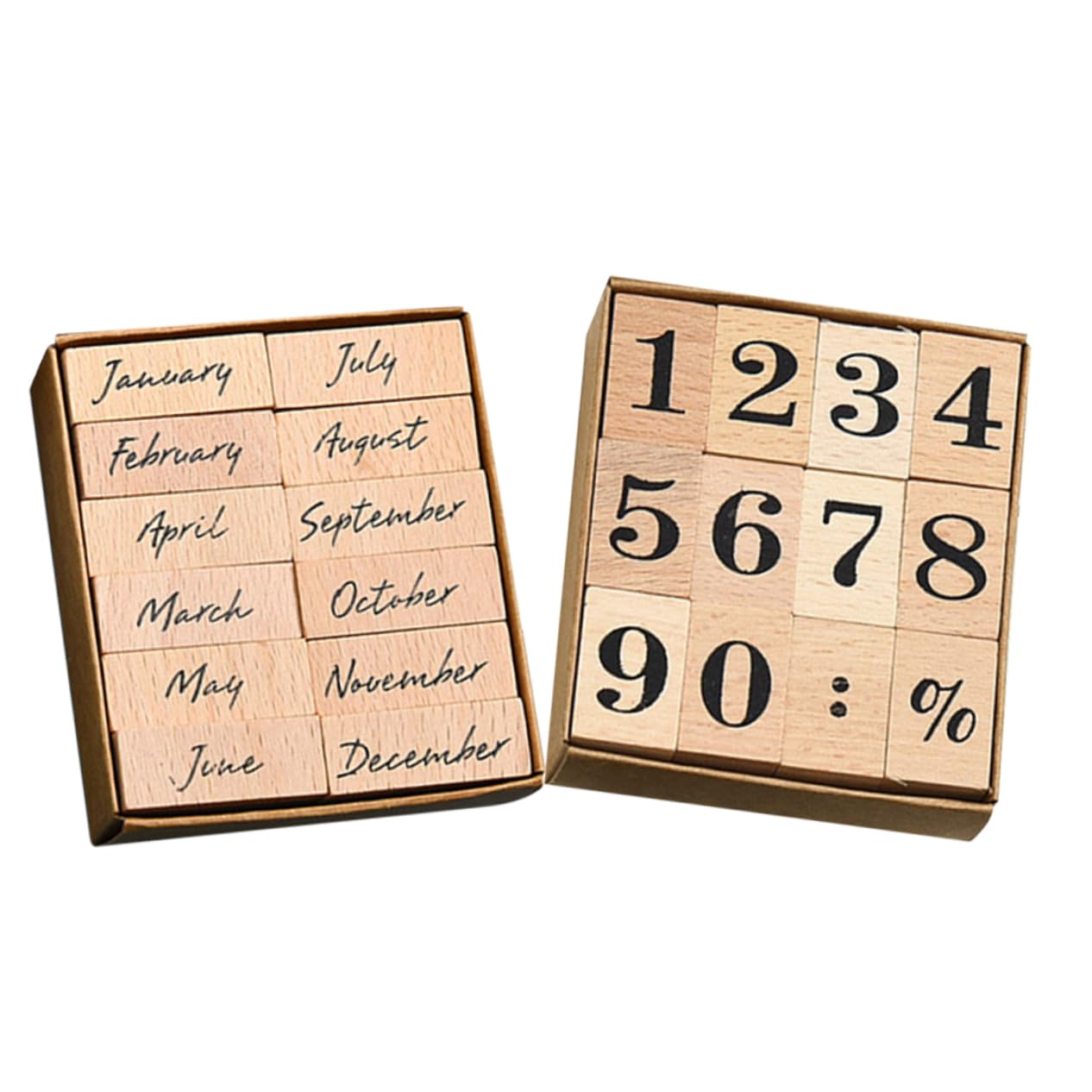 HOMSFOU 5 Sätze Hölzernes Siegel Selbst Pads Herstellung Stempeln Journaling Name Briefmarken Selber Machen Handwerk Briefmarken Sammelalbumstempel Holzstempel Stück * 5