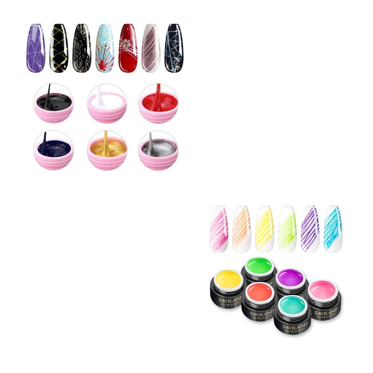 Amazon.com: 12 Colors Spider Gel, Saviland Matrix Gel with Gel Paint Design  Nail Art Wire Drawing Gel for Line (Set 1+Set 3) : Beauty & Personal Care