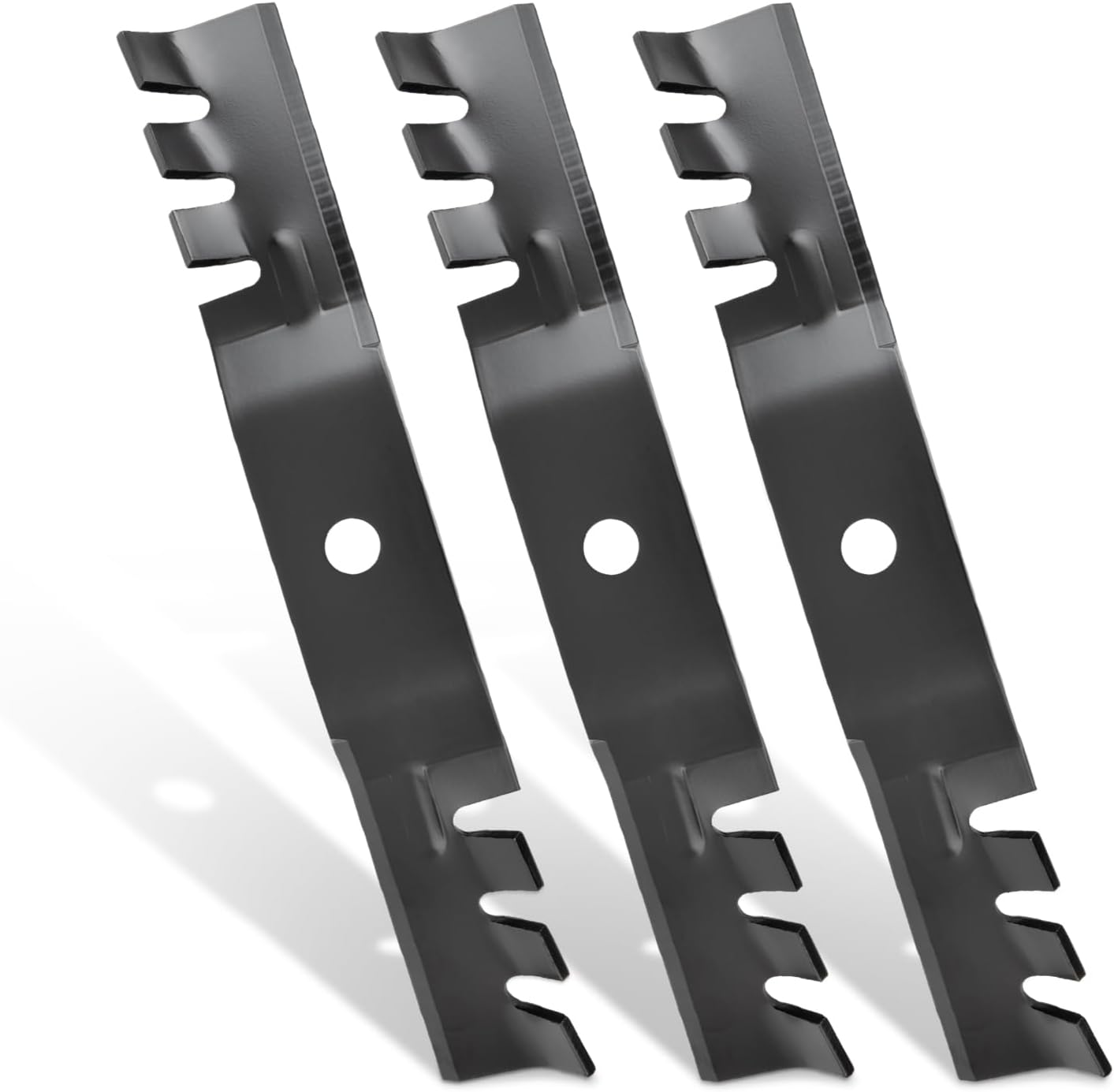 Keycci M115495 M113517 Toothed Mulching Blades, Compatible with John Dee re Scotts 48 inch Mower Deck 325 335 345 445 F510 GT242 GX345 GT262 GT275 GX335, Replaces M115328, 3 Pack