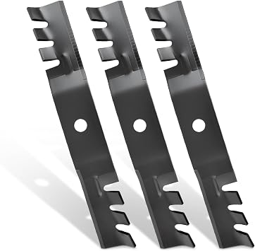 Keycci M115495 M113517 Toothed Mulching Blades, Compatible with John Dee re Scotts 48 inch Mower Deck 325 335 345 445 F510 GT242 GX345 GT262 GT275 GX335, Replaces M115328, 3 Pack
