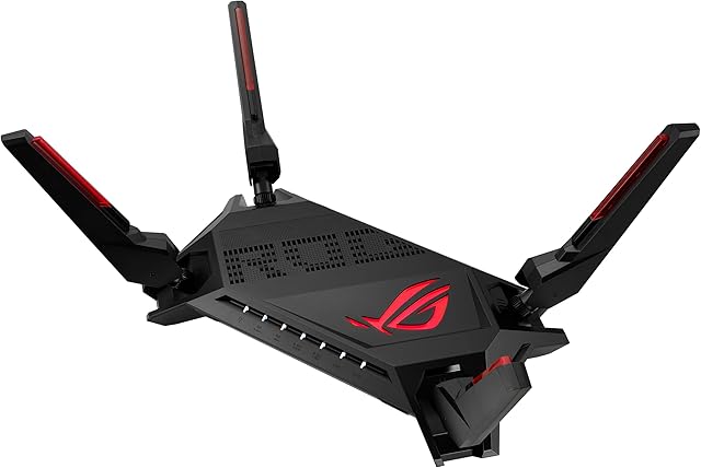 GT-AX6000 ROG Rapture Dual-Band WiFi 6 (802.11ax) Gaming Router, Dual 2.5G ports, enhanced hardware, WAN aggregation, VPN Fusion, Triple-Level Game Acceleration, free network security, black