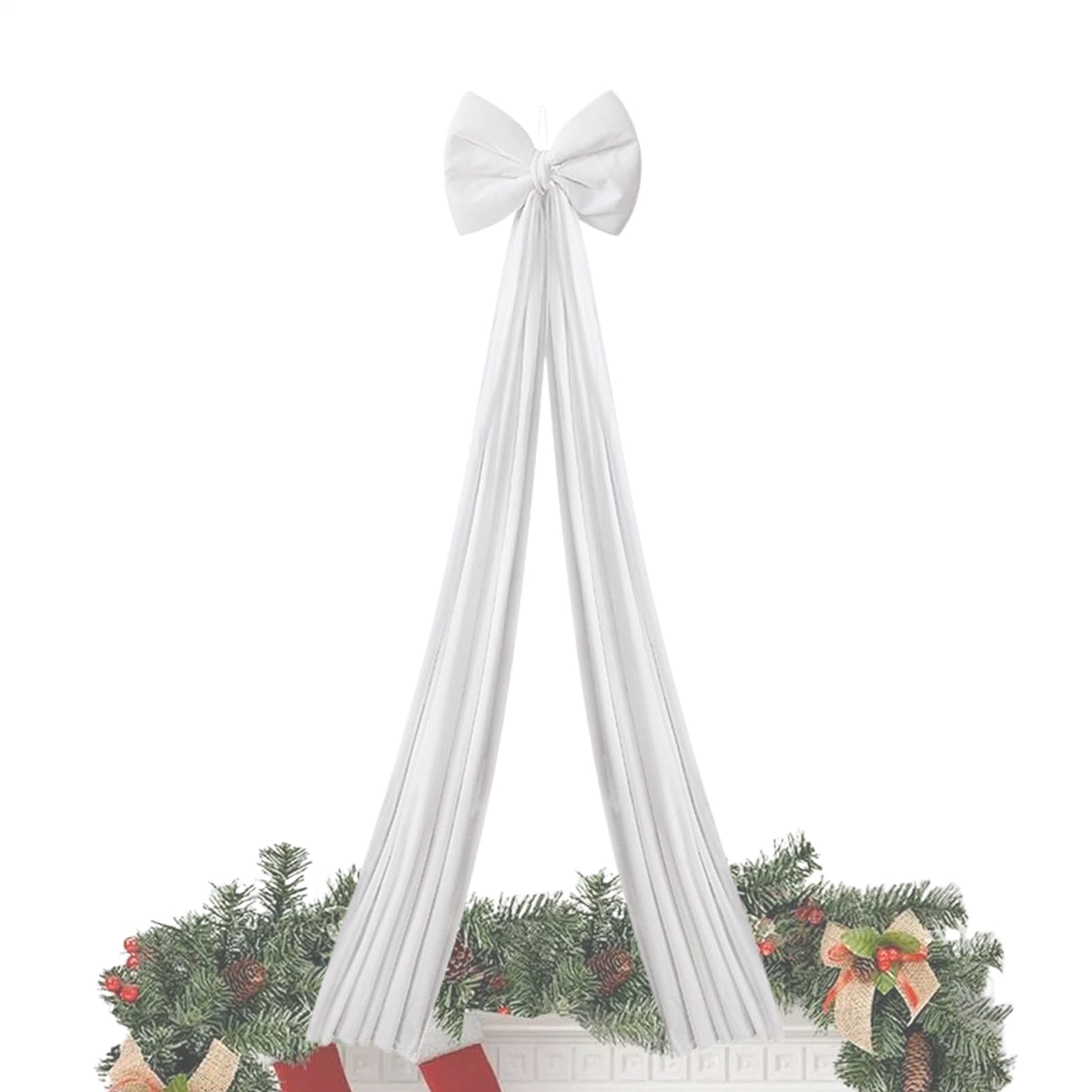 Lazo Gigante para Árbol de Navidad | Navideños De 2 M - Lazo De Terciopelo para Árbol Navideño Rústico | para Hogar Pared Chimenea Porche Oficina Fiesta Boda