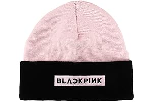 Blackpink cuffed beanie hat - Pink and Black Keep warm in style