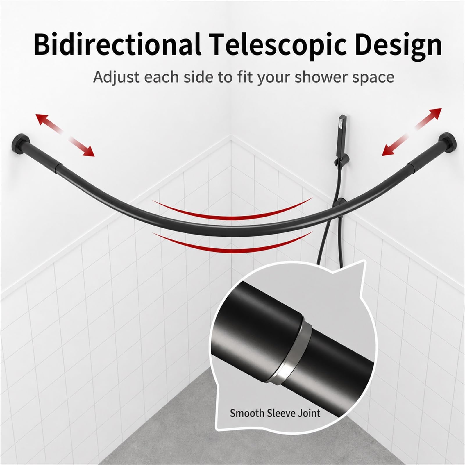 Rideau De Douche Rail en Acier Inoxydable,Barre pour Le Rideau de Douche Ovale,Tringle Rideau Douche Angle en Forme de L,Fixation Murale,pour Magasin De Vêtements Salle De Bain