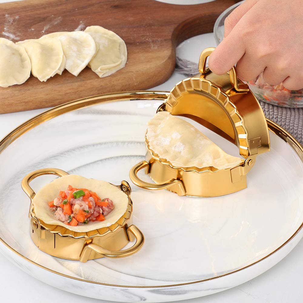 Buyer Star Rodillo de rodadura de arco iris de 40 cm profesional, para fondant, albóndigas, galletas, masa de pizza, pasta, corteza de tartas, pastelería, rodillo de metal francés (dorado)