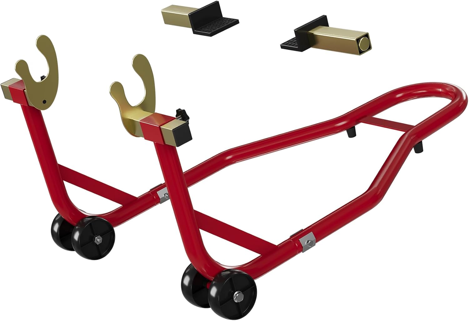 Motorcycle Stand Lift Front Rear Wheels Lift 900LBS Capacity with u+l Adjustable Swingarm Spool, Black