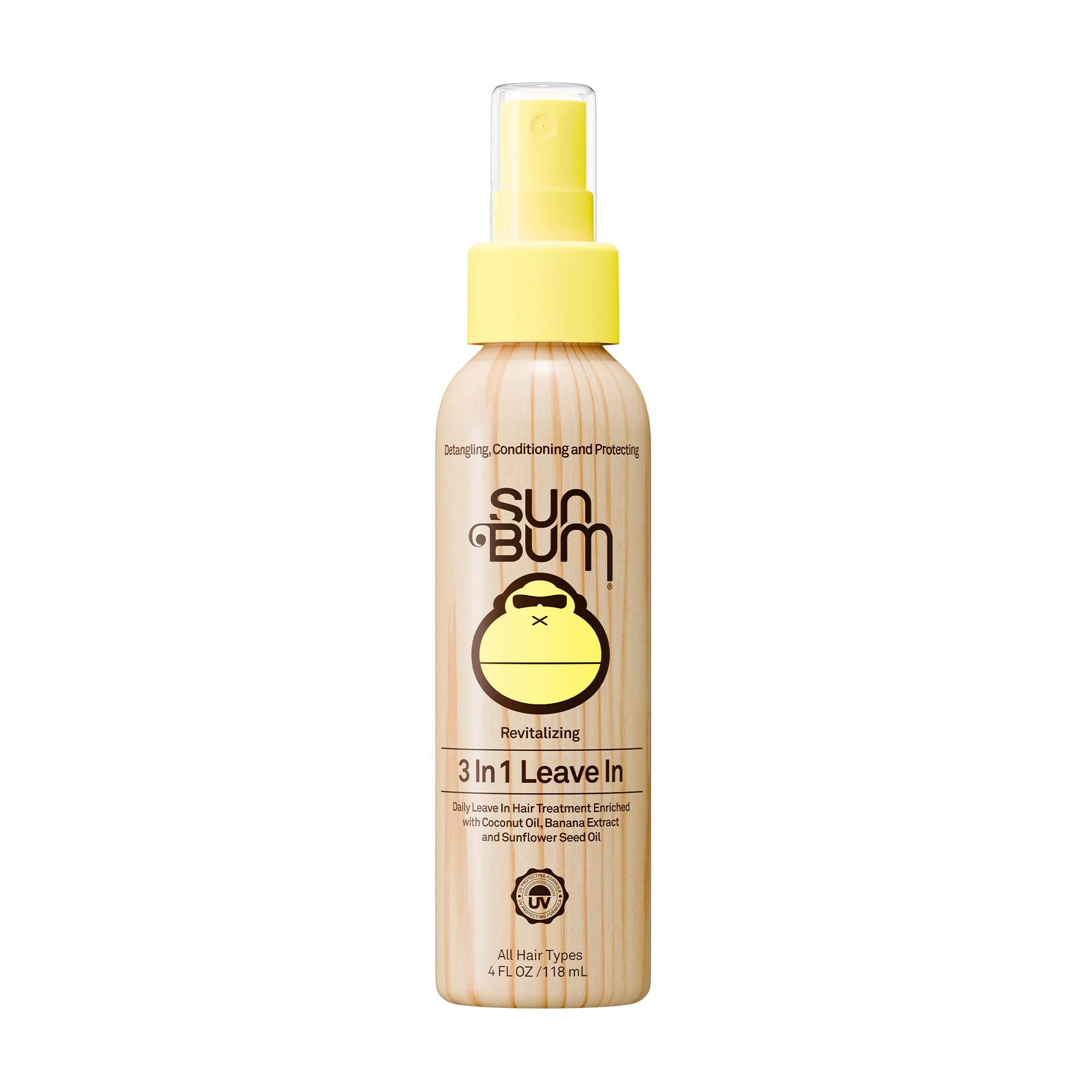 Photo 1 of Sun Bum Revitalizing 3 in 1 Leave In Conditioner - Anti Frizz Detangler - Color Friendly with UV Protection - Enriched with Coconut Oil and Banana - 4 oz