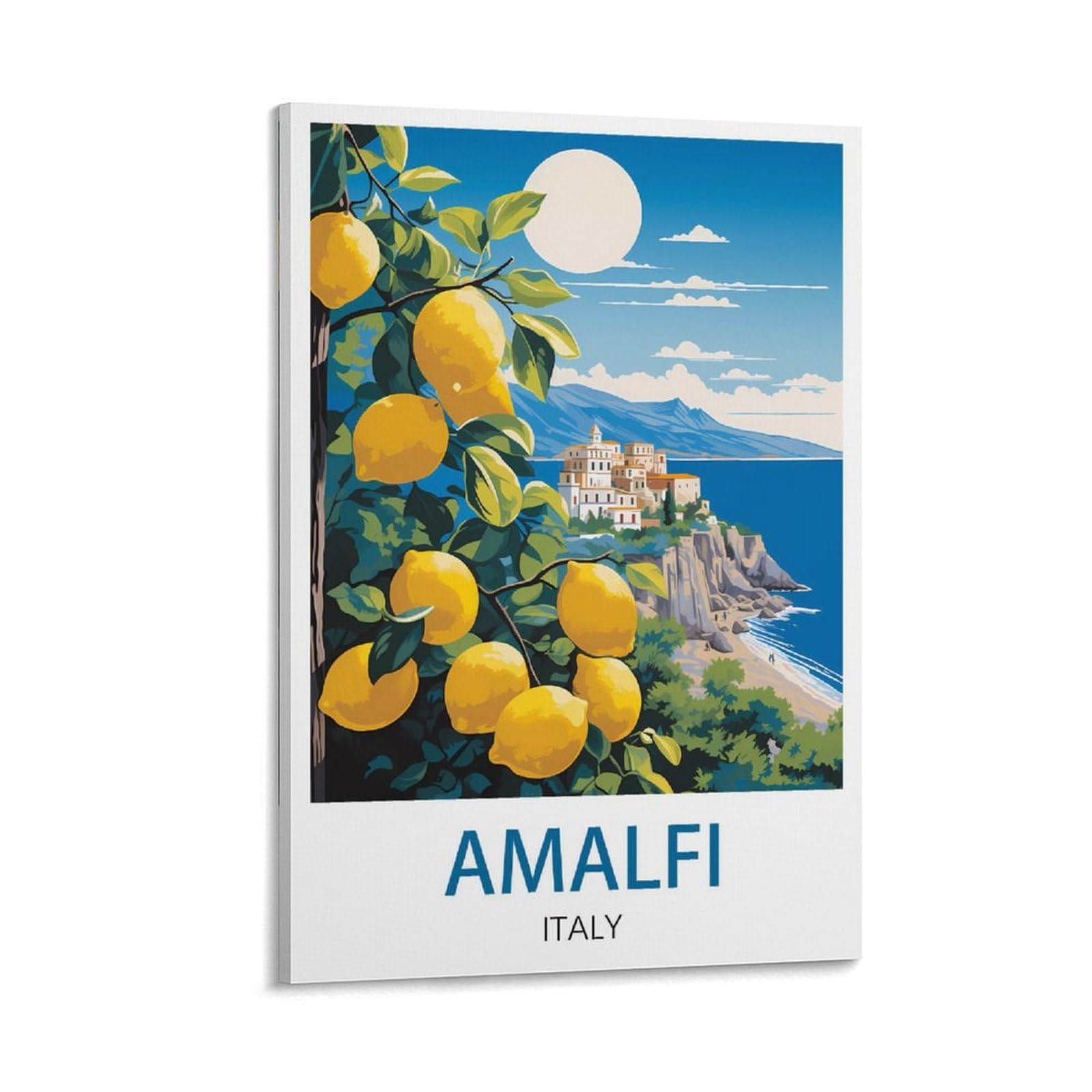 LCYUAOPP Amalfi Italy Vintage Travel Posters 16x24inch(40x60cm) Canvas Art Poster And Wall Art Picture Print Modern Family Bedroom Decor Posters