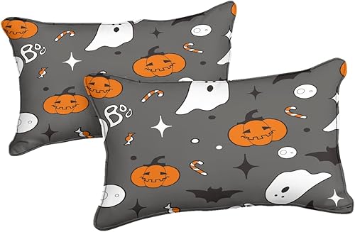 Miniatura 21 de Pumpkin Bedding Halloween Duvet Cover Set Funny Evil Pumpkin Pattern Design Black Halloween Bedding Set Queen 1 Duvet Cover 2 Pillowcases