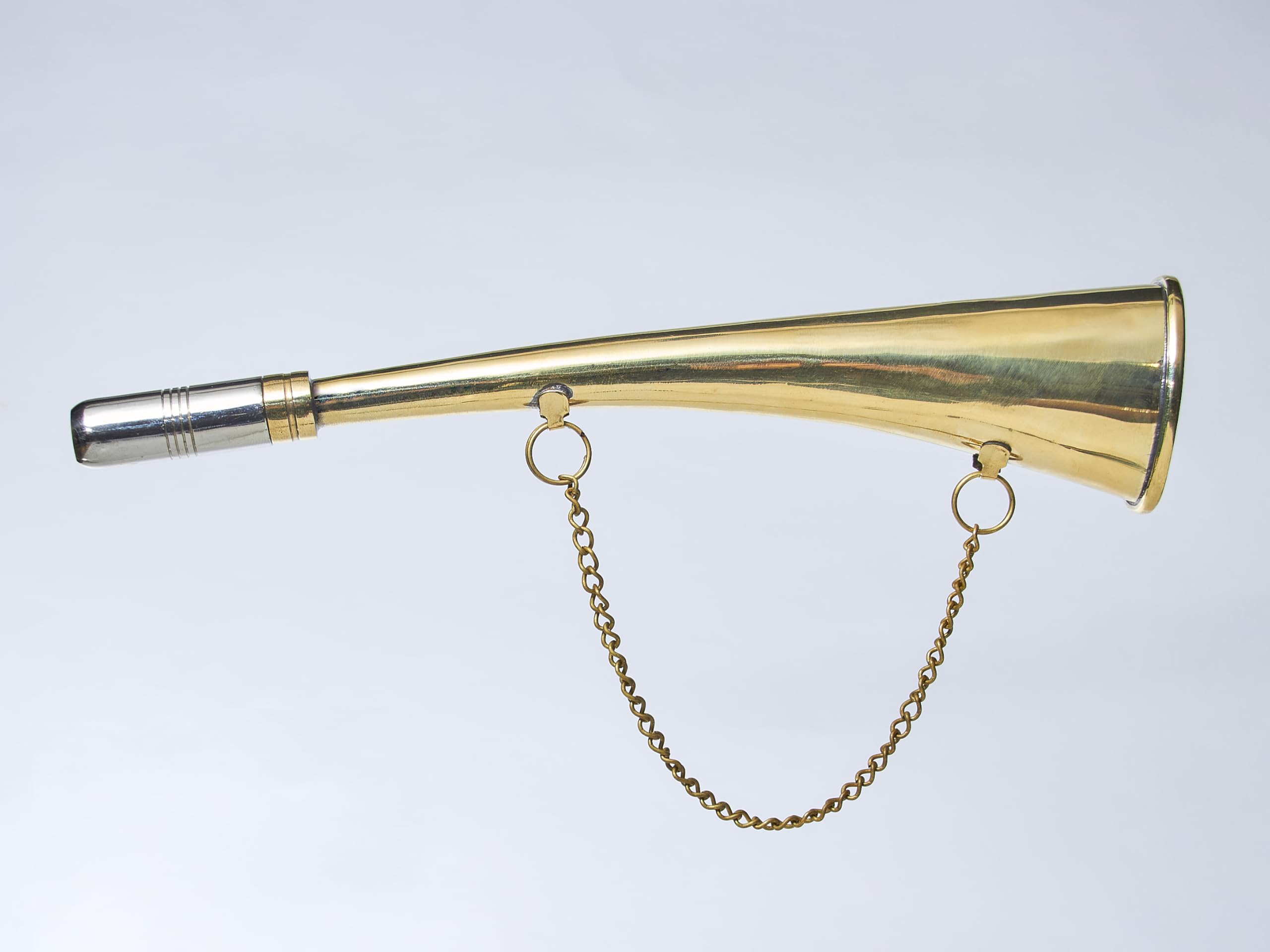 Cor de chasse, Cornet, Trompette Laiton poli Crieur Son puissant comprend Cordon Poignée 24 cm