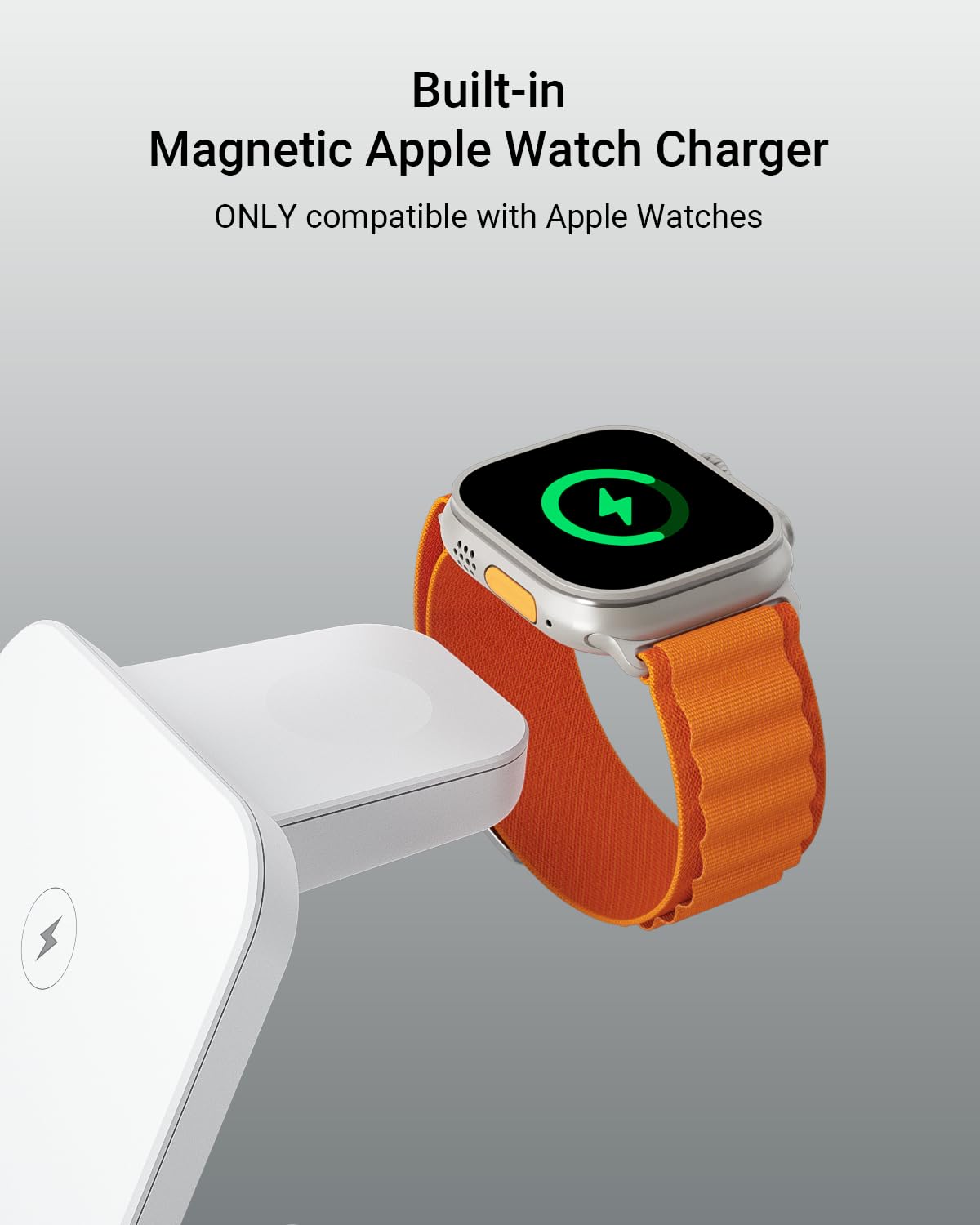 Eazpower Cargador inalámbrico para fundas gruesas de 10 mm/Otterbox/resistente, base de carga 3 en 1 para iPhone 17, 16, 15, 14 Pro Max, estación de carga para múltiples dispositivos para Apple Watch
