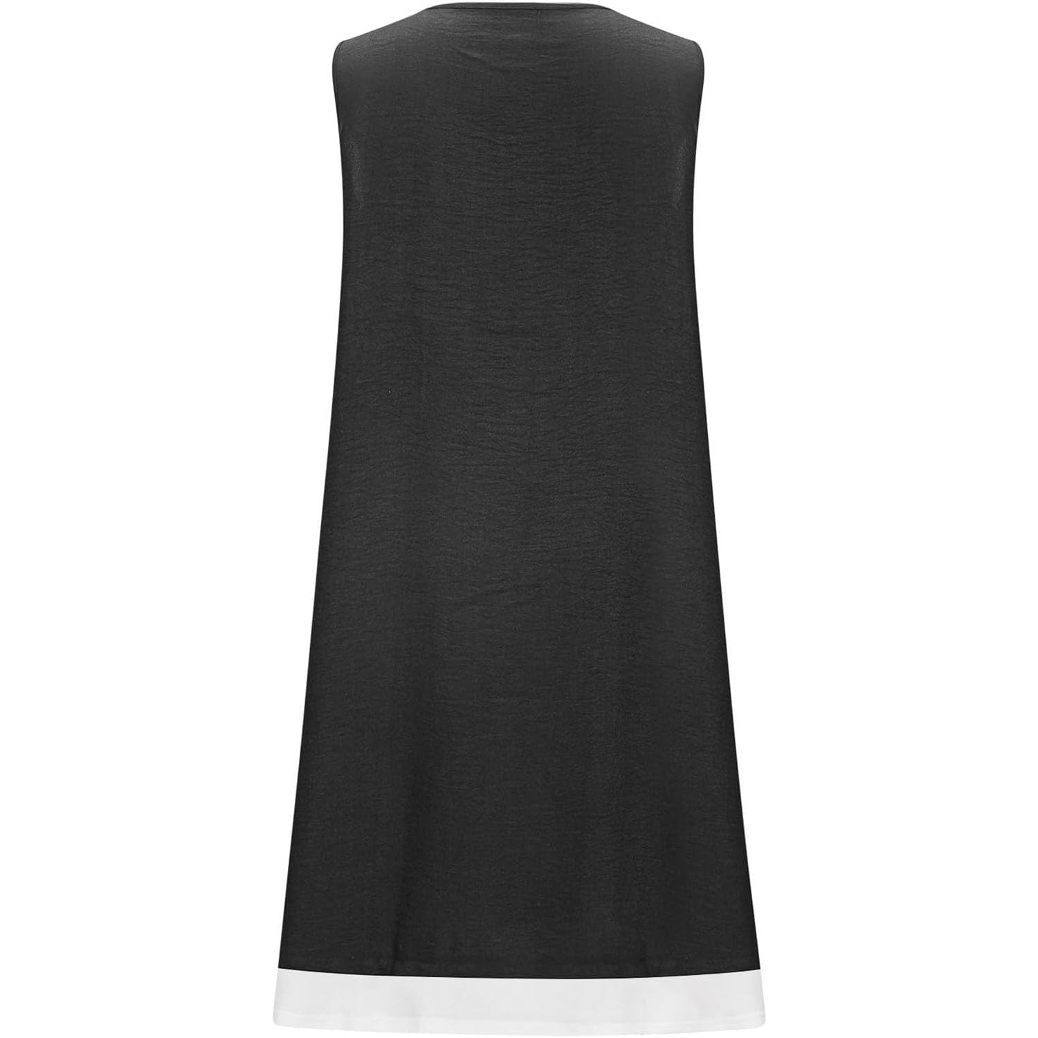 Damen-Midikleid aus Baumwollleinen, ärmelloses U-Ausschnitt-Midikleid in Knielänge, A-Linien-Tunika, Mini-Swing-Sommerkleid, lässiges Strand-Sonnenkleid