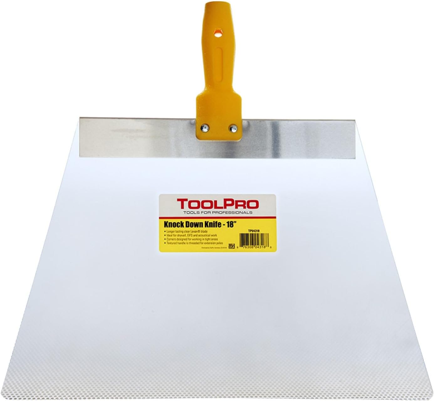 ToolPro Professional Grade Knockdown Knife with Flexible Blade for Drywall Finishing - Easy to Clean- Durable - Compatabile with Extension Poles (24 in.)