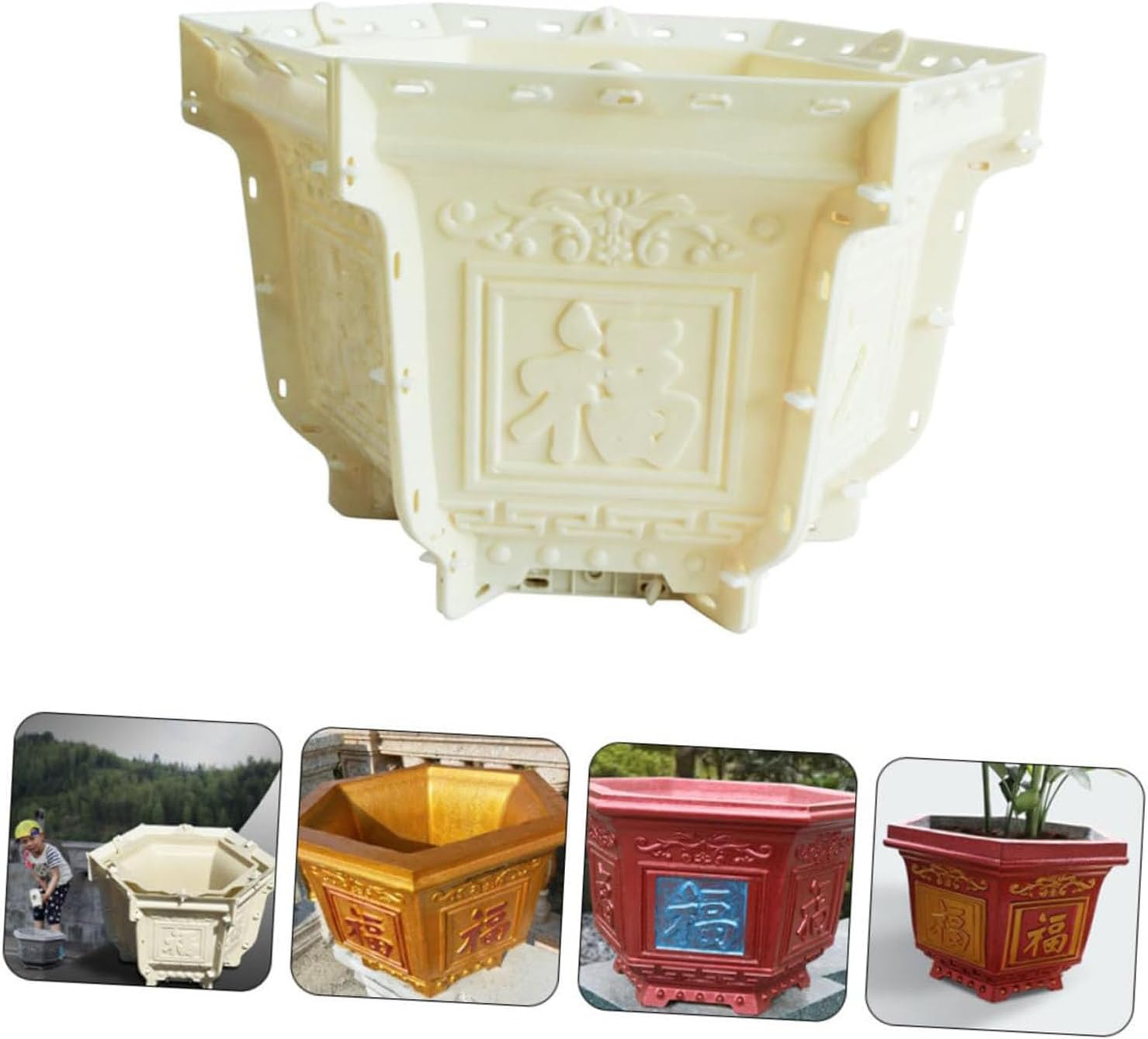 Plastic Hexagonal & Round Bowl Molds - Clay & Concrete Flower Pot Molds for Home Decorations